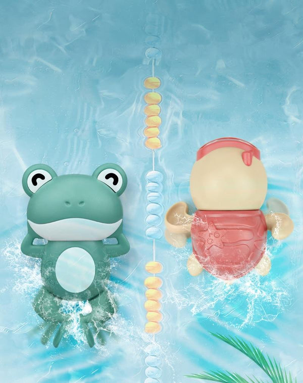 Planet Gates Bath Toys Baby Water Game Faucet Shower Rubber Duck Waterwheel Dabbling Water Spray Set For Kids Animals Bathroom Summer Toys