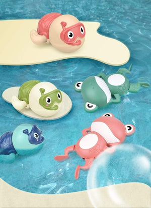 Planet Gates Bath Toys Baby Water Game Faucet Shower Rubber Duck Waterwheel Dabbling Water Spray Set For Kids Animals Bathroom Summer Toys