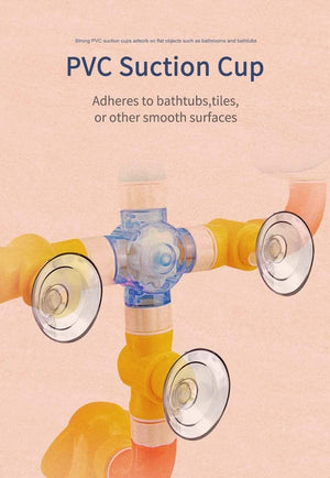 Planet Gates Bath Toys Baby Water Game Faucet Shower Rubber Duck Waterwheel Dabbling Water Spray Set For Kids Animals Bathroom Summer Toys