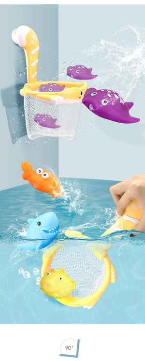 Planet Gates Bath Toys Baby Water Game Faucet Shower Rubber Duck Waterwheel Dabbling Water Spray Set For Kids Animals Bathroom Summer Toys