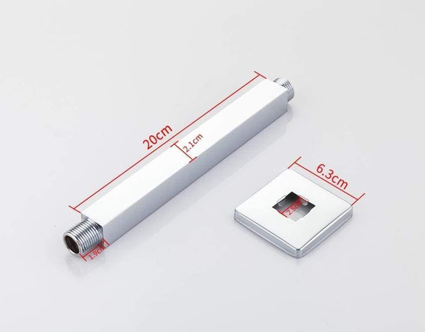 Planet Gates Bathroom 20cm Shower arm Chrome plated Brass Material Fixed Pipe Bathroom accessories Square shower arm Y81018 (Y81018)