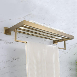 Planet Gates Bathroom Accessories Brushed Gold Stainless Steel Dish Rack Towel Rod Towel Ring Bathrobe Hook Paper Towel Rack