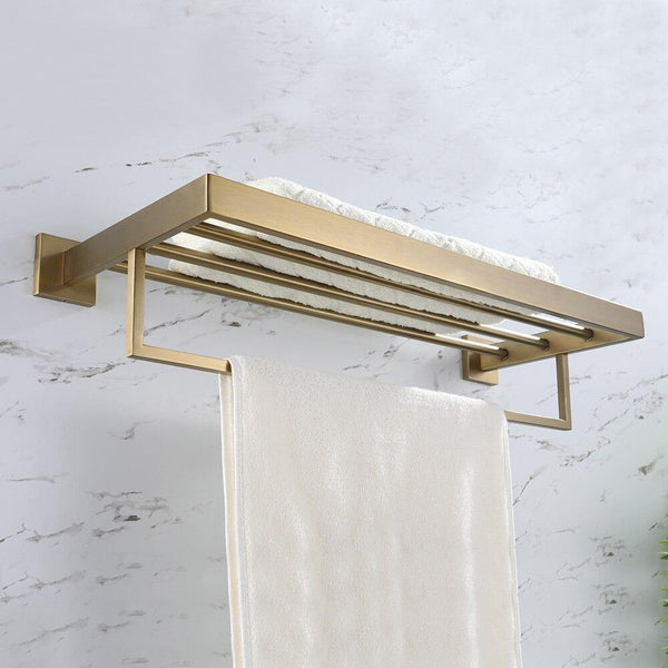 Planet Gates Bathroom Accessories Brushed Gold Stainless Steel Dish Rack Towel Rod Towel Ring Bathrobe Hook Paper Towel Rack