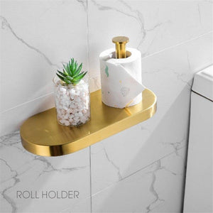 Planet Gates Bathroom Accessories Set 304 Stainless Steel Toilet Paper Holder Toilet Brush Holder Wall Mounted Brushed Bathroom Hardware