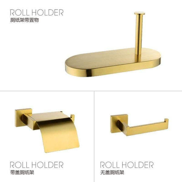 Planet Gates Bathroom Accessories Set 304 Stainless Steel Toilet Paper Holder Toilet Brush Holder Wall Mounted Brushed Bathroom Hardware