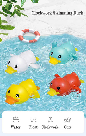 Planet Gates Bathroom Bath Shower Baby Clockwork Swimming Children Play Water Cute Little Yellow Duck Bathing Bathtub Toys For Kid