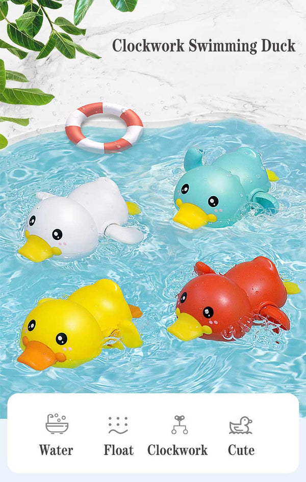 Planet Gates Bathroom Bath Shower Baby Clockwork Swimming Children Play Water Cute Little Yellow Duck Bathing Bathtub Toys For Kid