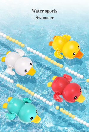Planet Gates Bathroom Bath Shower Baby Clockwork Swimming Children Play Water Cute Little Yellow Duck Bathing Bathtub Toys For Kid