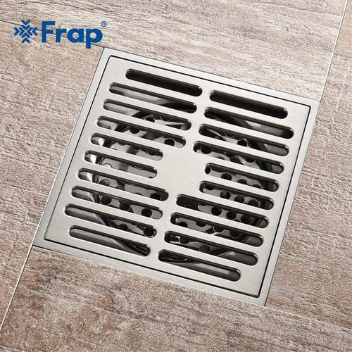 Planet Gates Bathroom Drain Brass Square Shower Room Floor Drain Trap Waste Grate With Hair Strainer Anti Smelly Drains 10cm*10cm Y38108