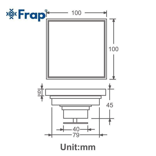 Planet Gates Bathroom Drain Brass Square Shower Room Floor Drain Trap Waste Grate With Hair Strainer Anti Smelly Drains 10cm*10cm Y38108