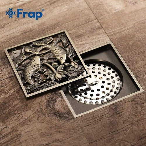 Planet Gates Bathroom Fish Lotus Pattern Brass Copper Deodorant Bathroom Shower Floor Drain for Kitchen Balcony Y38065