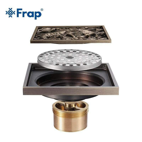 Planet Gates Bathroom Fish Lotus Pattern Brass Copper Deodorant Bathroom Shower Floor Drain for Kitchen Balcony Y38065