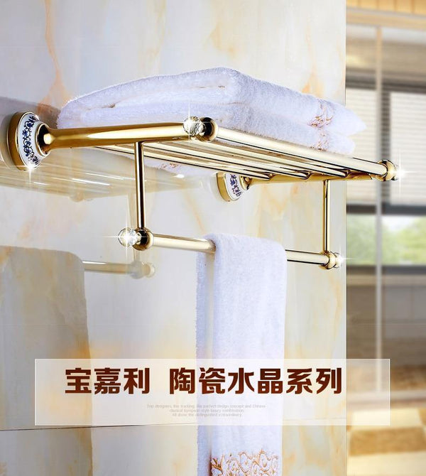 Planet Gates Bathroom Hardware Set Antique Gold&Crystal Bathroom Accessories Sets Bathroom Products FE1