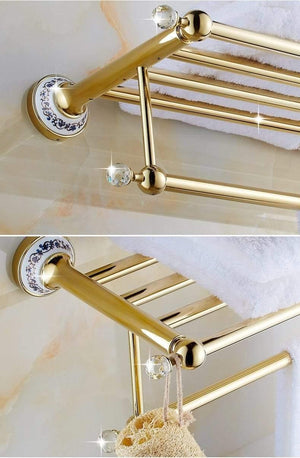 Planet Gates Bathroom Hardware Set Antique Gold&Crystal Bathroom Accessories Sets Bathroom Products FE1