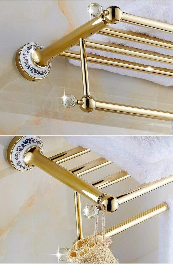 Planet Gates Bathroom Hardware Set Antique Gold&Crystal Bathroom Accessories Sets Bathroom Products FE1