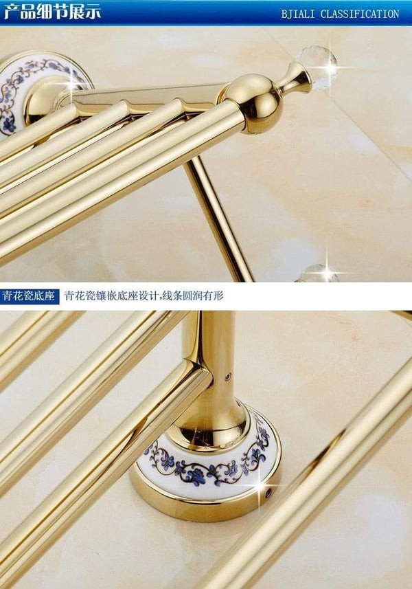 Planet Gates Bathroom Hardware Set Antique Gold&Crystal Bathroom Accessories Sets Bathroom Products FE1