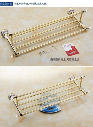 Planet Gates Bathroom Hardware Set Antique Gold&Crystal Bathroom Accessories Sets Bathroom Products FE1