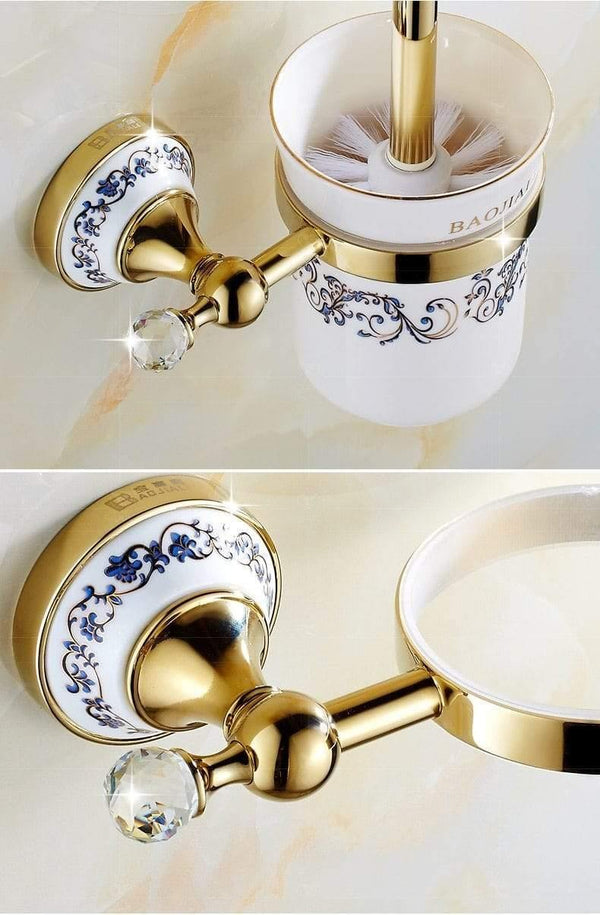 Planet Gates Bathroom Hardware Set Antique Gold&Crystal Bathroom Accessories Sets Bathroom Products FE1