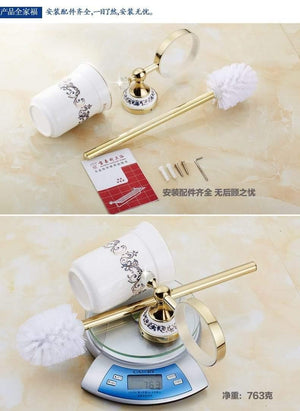 Planet Gates Bathroom Hardware Set Antique Gold&Crystal Bathroom Accessories Sets Bathroom Products FE1