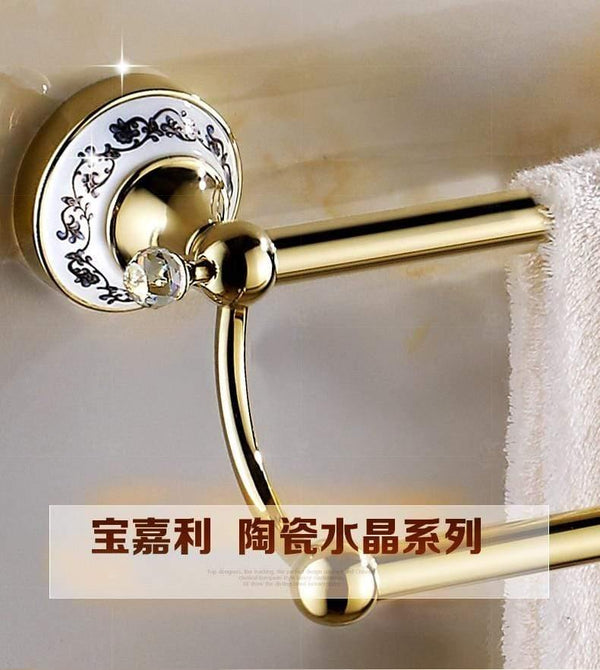 Planet Gates Bathroom Hardware Set Antique Gold&Crystal Bathroom Accessories Sets Bathroom Products FE1