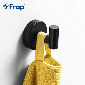Planet Gates Bathroom Hardware Set Black Robe Hook Single Towel Bar Robe Hook Paper Holder Bathroom Accessories Y38124-2
