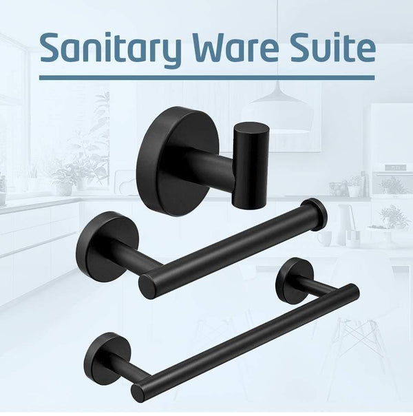 Planet Gates Bathroom Hardware Set Black Robe Hook Single Towel Bar Robe Hook Paper Holder Bathroom Accessories Y38124-2