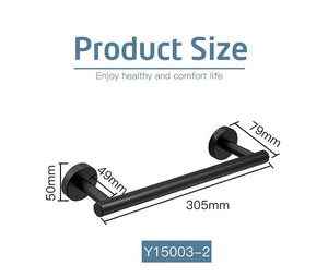 Planet Gates Bathroom Hardware Set Black Robe Hook Single Towel Bar Robe Hook Paper Holder Bathroom Accessories Y38124-2