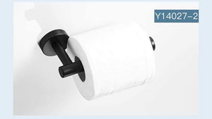 Planet Gates Bathroom Hardware Set Black Robe Hook Single Towel Bar Robe Hook Paper Holder Bathroom Accessories Y38124-2