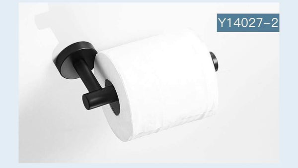 Planet Gates Bathroom Hardware Set Black Robe Hook Single Towel Bar Robe Hook Paper Holder Bathroom Accessories Y38124-2