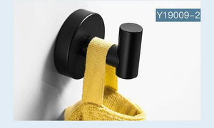 Planet Gates Bathroom Hardware Set Black Robe Hook Single Towel Bar Robe Hook Paper Holder Bathroom Accessories Y38124-2