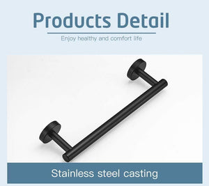 Planet Gates Bathroom Hardware Set Black Robe Hook Single Towel Bar Robe Hook Paper Holder Bathroom Accessories Y38124-2