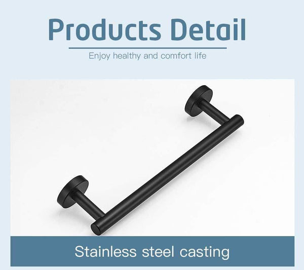 Planet Gates Bathroom Hardware Set Black Robe Hook Single Towel Bar Robe Hook Paper Holder Bathroom Accessories Y38124-2