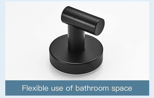 Planet Gates Bathroom Hardware Set Black Robe Hook Single Towel Bar Robe Hook Paper Holder Bathroom Accessories Y38124-2