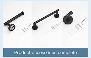 Planet Gates Bathroom Hardware Set Black Robe Hook Single Towel Bar Robe Hook Paper Holder Bathroom Accessories Y38124-2