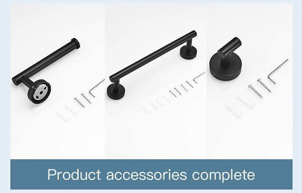 Planet Gates Bathroom Hardware Set Black Robe Hook Single Towel Bar Robe Hook Paper Holder Bathroom Accessories Y38124-2
