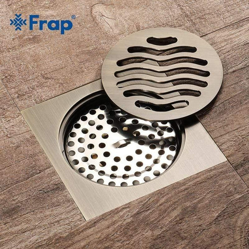 Planet Gates Bathroom Kitchen Balcony Shower Floor Drains 10*10cm Antique Square Floor Shower Drain Waste Grate DrainY38081