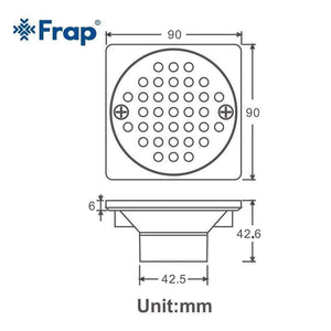 Planet Gates Bathroom Kitchen Balcony Shower Floor Drains 9*9cm Waste Grate Square Floor Shower Drain Waste Grate Drain Y38098 (Y38098)