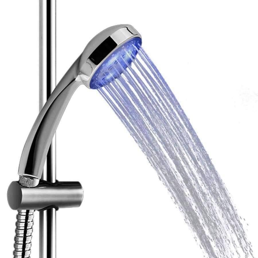 Planet Gates Bathroom products automatic luminous color LED 3 round shower caddy color handheld shower temperature sensor