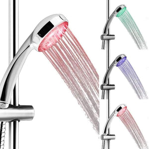 Planet Gates Bathroom products automatic luminous color LED 3 round shower caddy color handheld shower temperature sensor