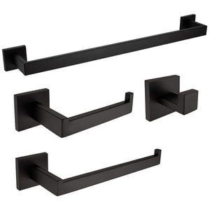 Planet Gates Bathroom Sets Stainless Steel Bathroom Hardware Set Black Matte Paper Holder Toothbrush Holder Towel Bar Bathroom Accessories
