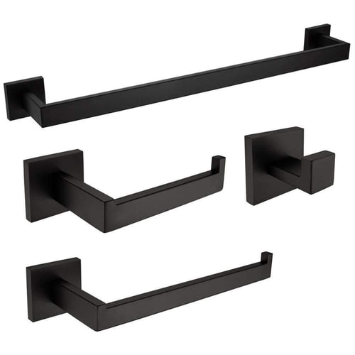 Planet Gates Bathroom Sets Stainless Steel Bathroom Hardware Set Black Matte Paper Holder Toothbrush Holder Towel Bar Bathroom Accessories