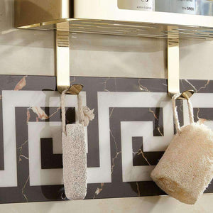 Planet Gates Bathroom Shelves Stainless Steel Shower Double Layers Storage Golden Shelf Brushed Modern Bathroom Rack Accessories