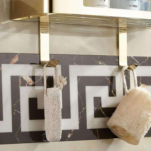 Planet Gates Bathroom Shelves Stainless Steel Shower Double Layers Storage Golden Shelf Brushed Modern Bathroom Rack Accessories