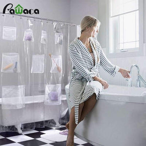 Planet Gates Bathroom Shower Curtain with Pocket Waterproof Bath Curtain Clear Translucent Bathroom Shower Curtain Bathroom Products