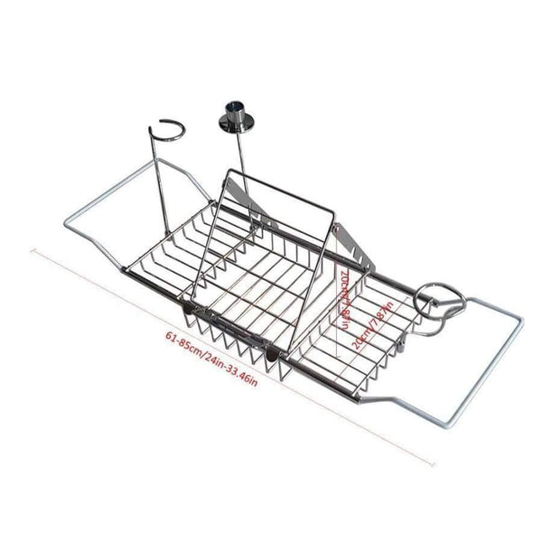 Planet Gates Bathtub Tray Shower Shelf Storage Chrome bath tub tray Wine Rack Extension Bathroom Storage Organization