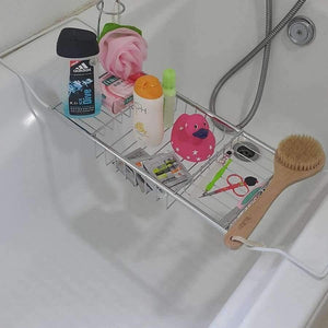 Planet Gates Bathtub Tray Shower Shelf Storage Chrome bath tub tray Wine Rack Extension Bathroom Storage Organization