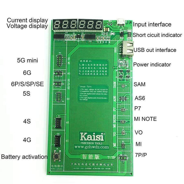 Planet Gates Battery Activation Charge Board for Android phone  iPhone 7 Plus 6S 6 Plus 5S 5 4S 4+micro USB Cable phone repair tool