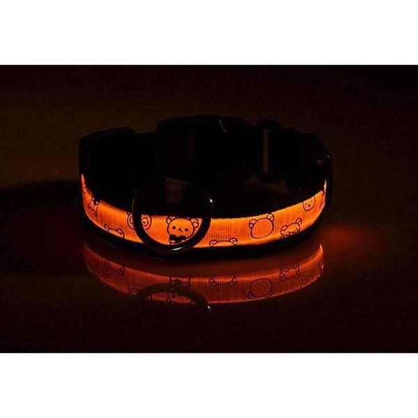 Planet Gates Battery Blue / S Dog Collar Nylon Creative Printing Style Night Lighting LED Flashing Growing Pet Dog Necklace Collar Luminous Pet Products
