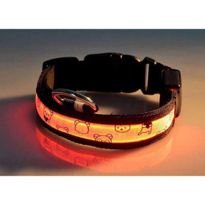 Planet Gates Battery Blue / S Dog Collar Nylon Creative Printing Style Night Lighting LED Flashing Growing Pet Dog Necklace Collar Luminous Pet Products