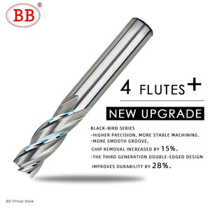 Planet Gates BB End Mills High Precision HSS Metal Cutter Co8 Cobalt D1-32mm 2 3 4 Flutes Teeth Aluminum Milling Tool Key Seater Router Bit